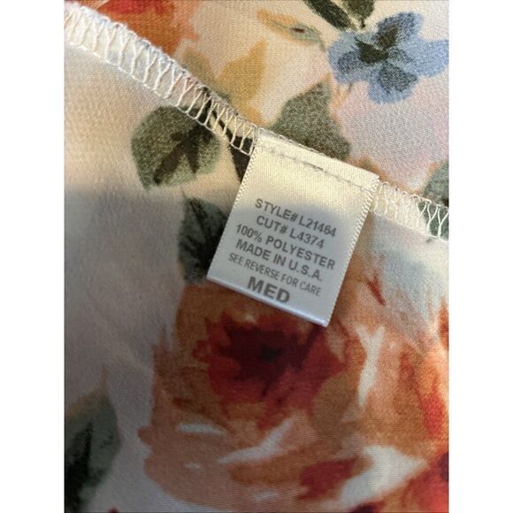 Loueman Women’s Blue Green Orange Floral Tank High Low Dress Medium - Picture 4 of 5